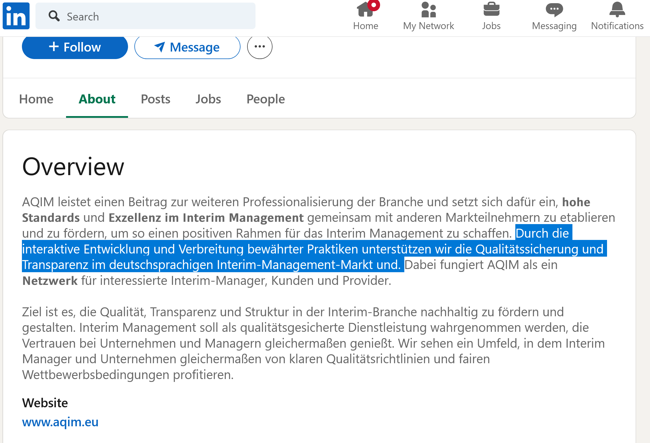 AQIM-Qualität im Interim Management